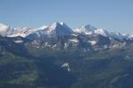 Eiger (3970m), Mönch (4107m) und Jungfrau (4158m)